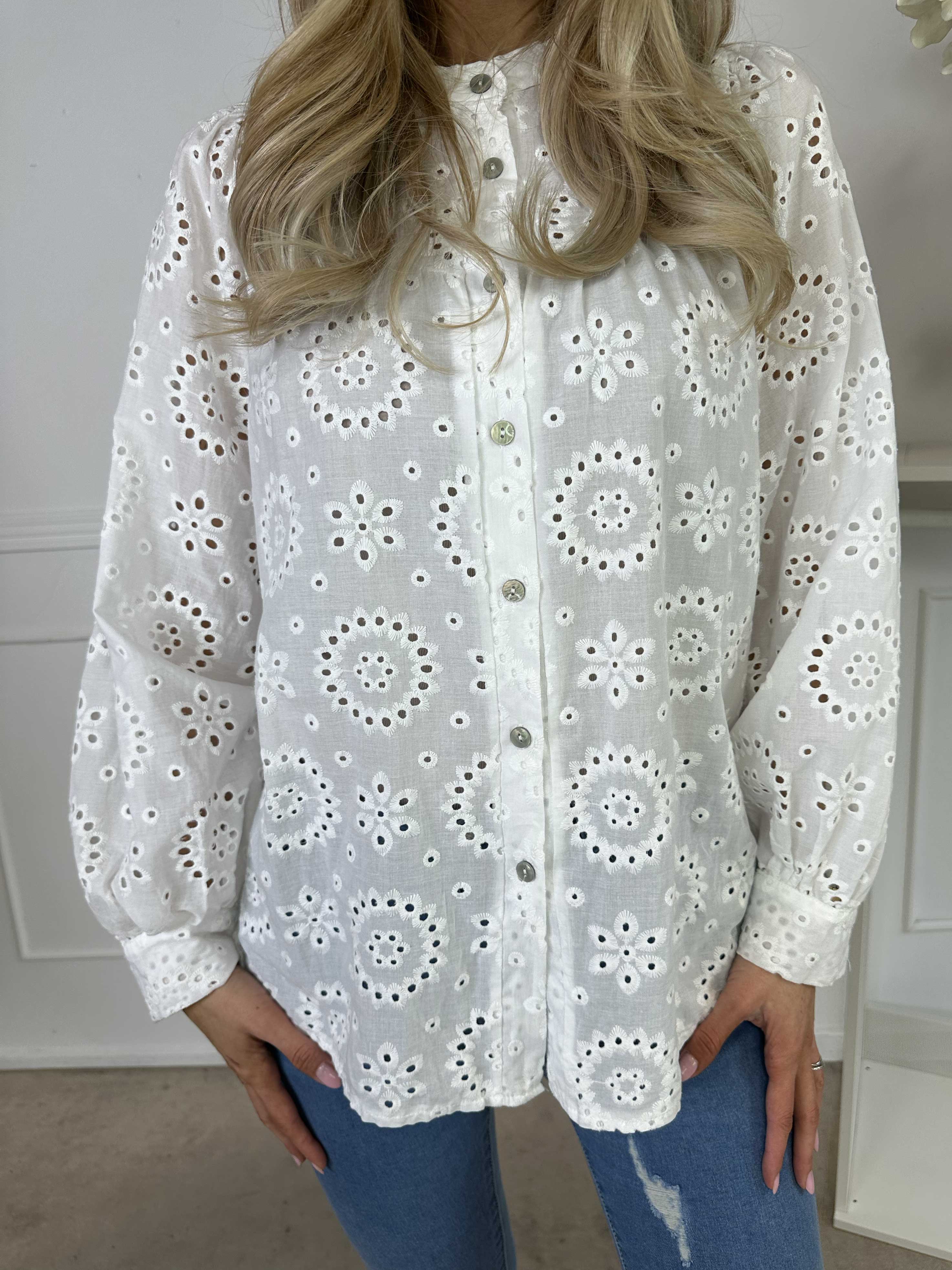 Bree - Broderie anglaise tunika i bomuld